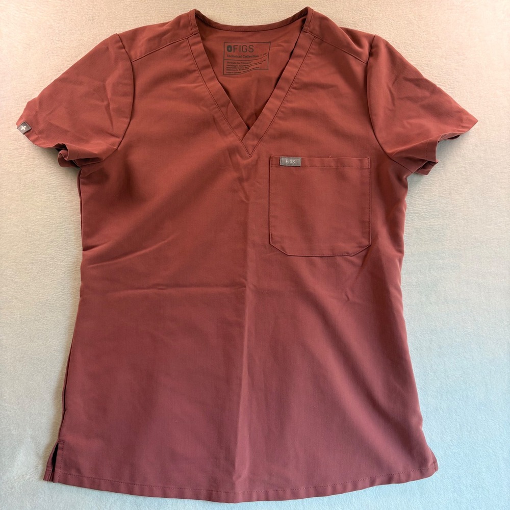 FIGS Technical Collection FW1000 V-Neck Scrub Top Mauve XS